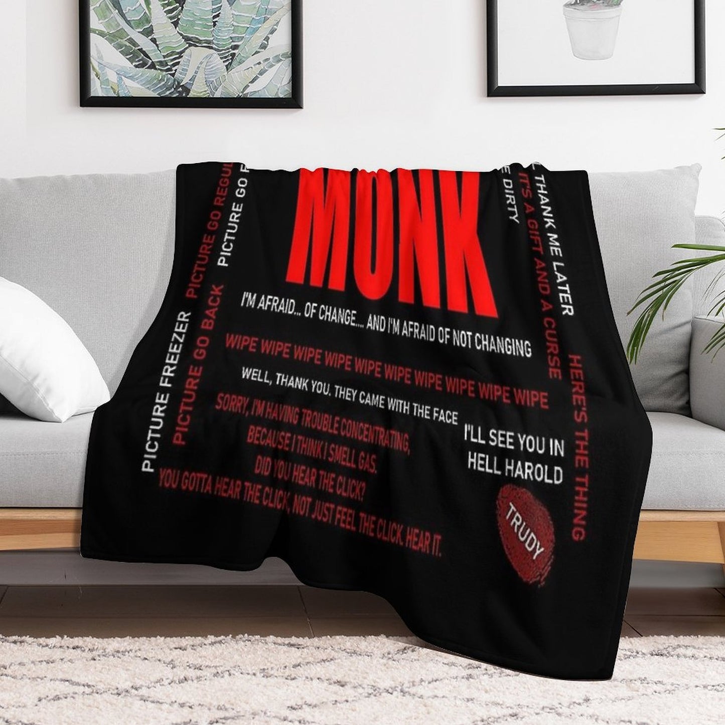 Monk Quotes Easy Care Throw Blanket