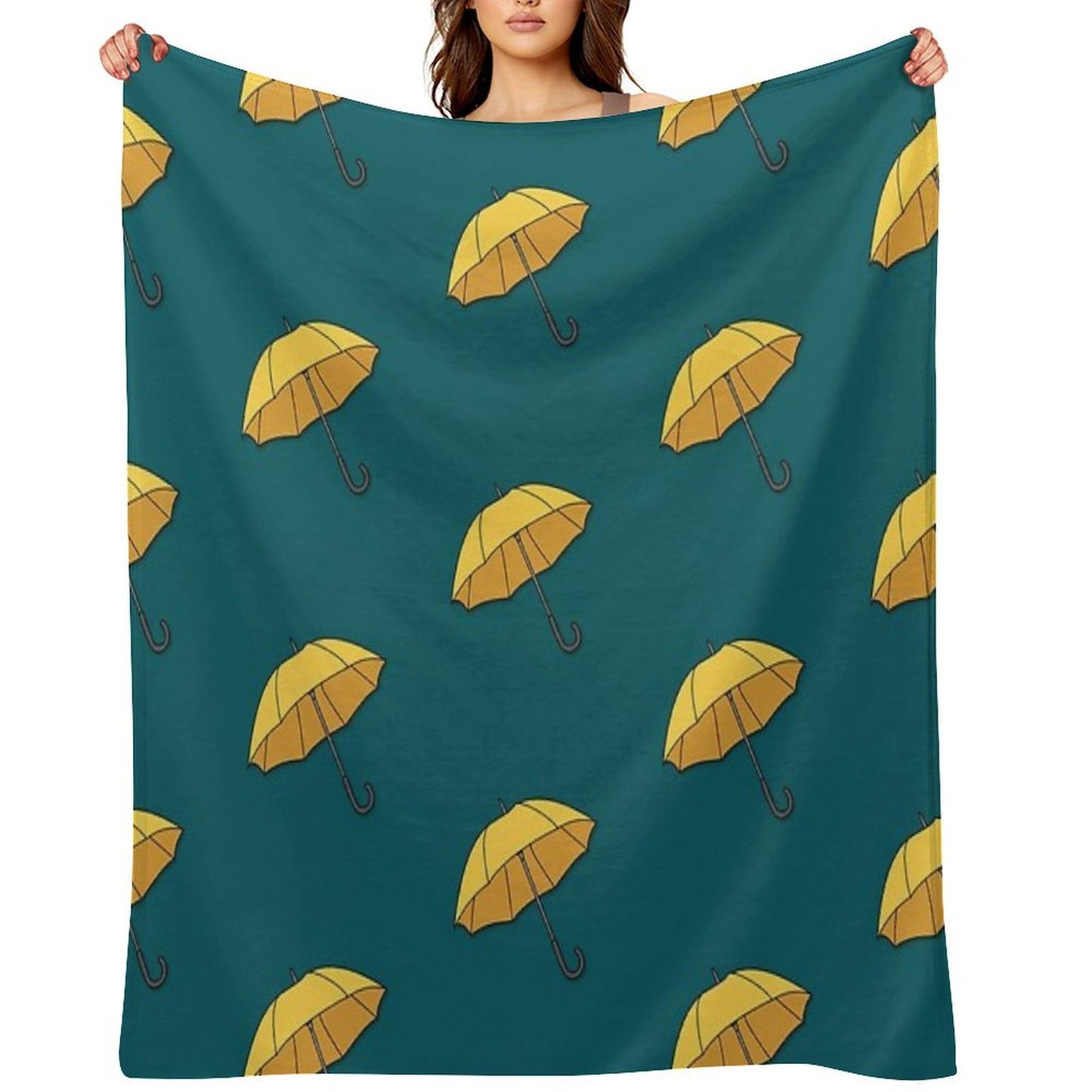 Yellow Umbrella Comfort Throw Blanket
