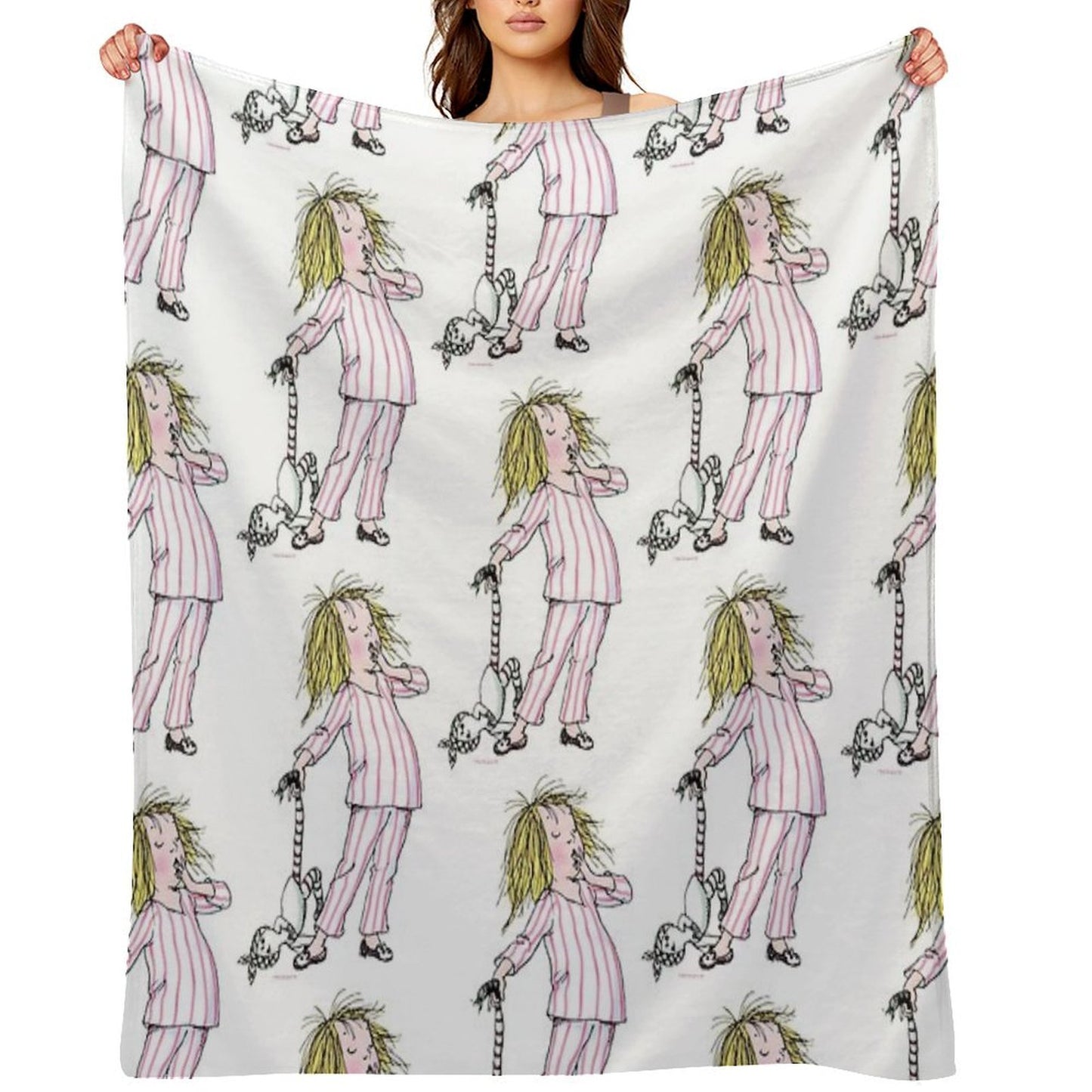 Yawning Eloise in Her Pajamas Eco-conscious Throw Blanket