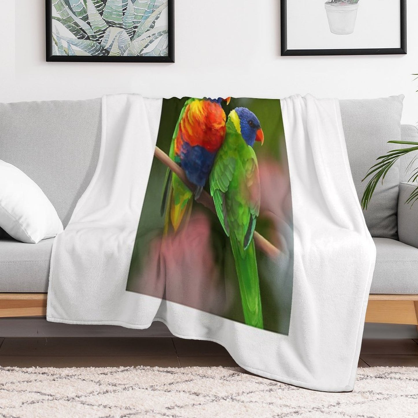 Rainbow Lorikeets All-season Throw Blanket