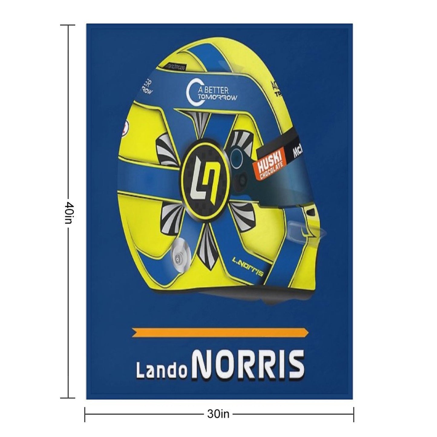 Lando Norris Helmet 2020 Graphic Comfort Throw Blanket