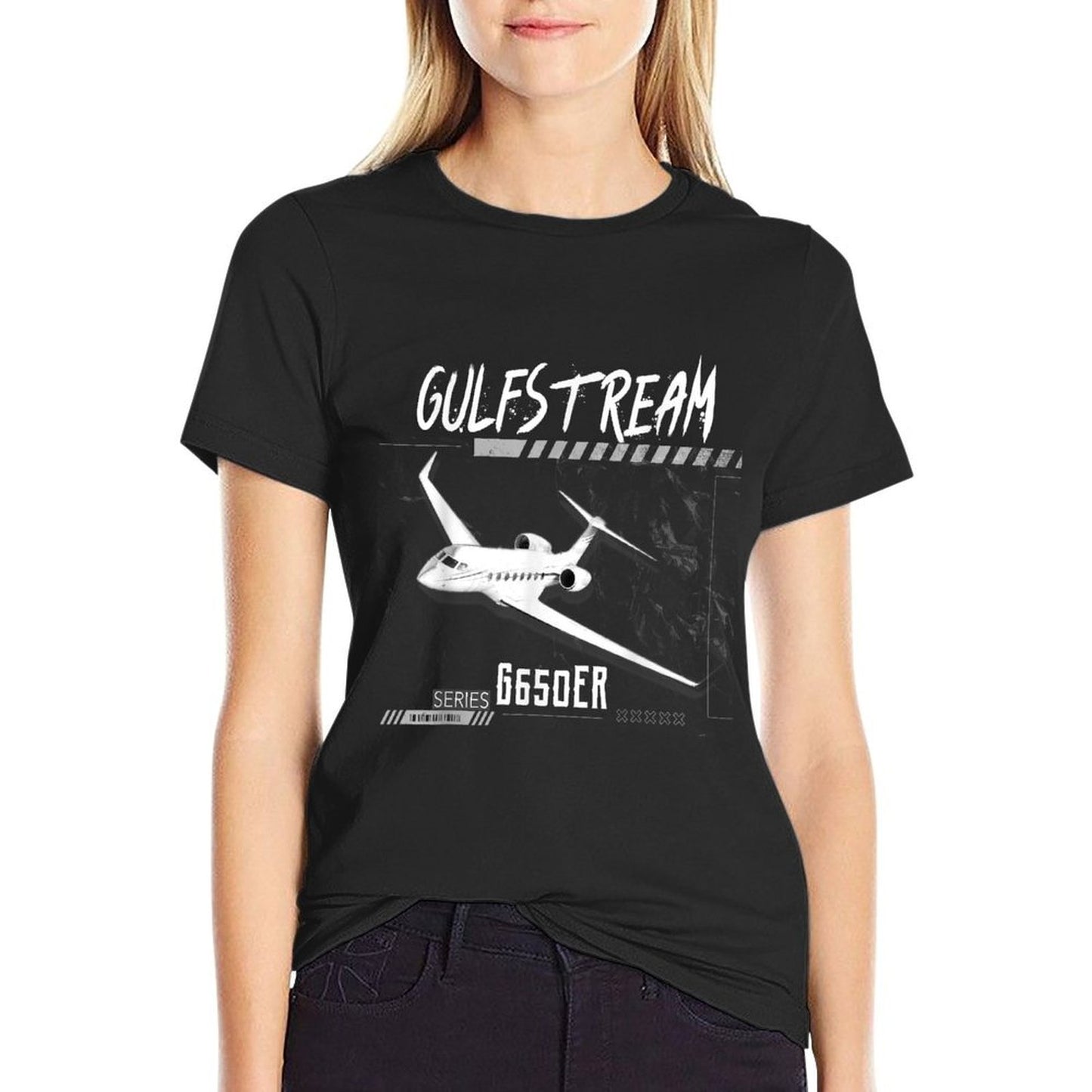 Uniquety Design Black Lightweight Classic Fit Cotton 60 Polyester 40 Modern Collarless Crew Neck for Women, Unisex Lovers Classic T-Shirt