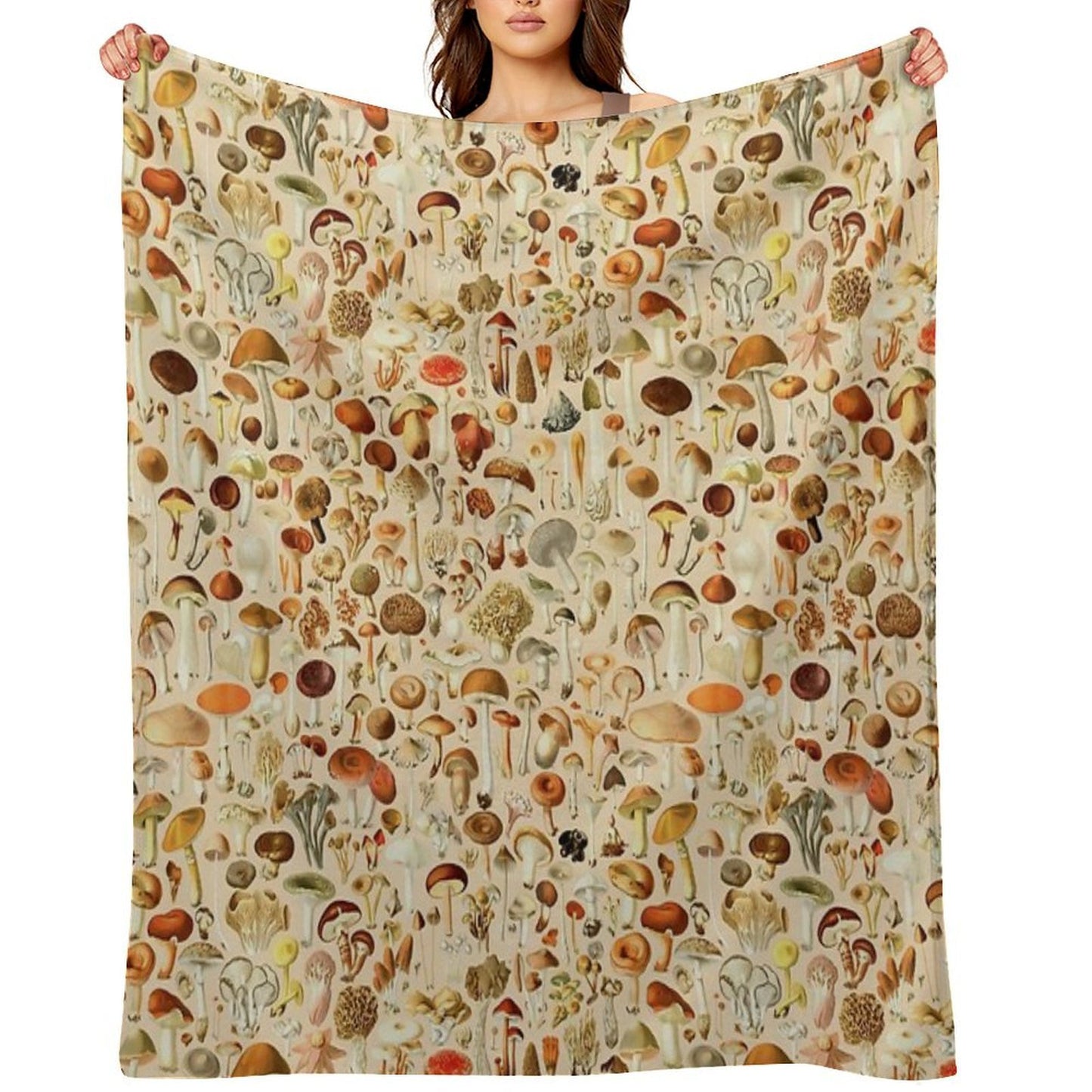 Vintage Mushroom Designs Collection Comfort Throw Blanket