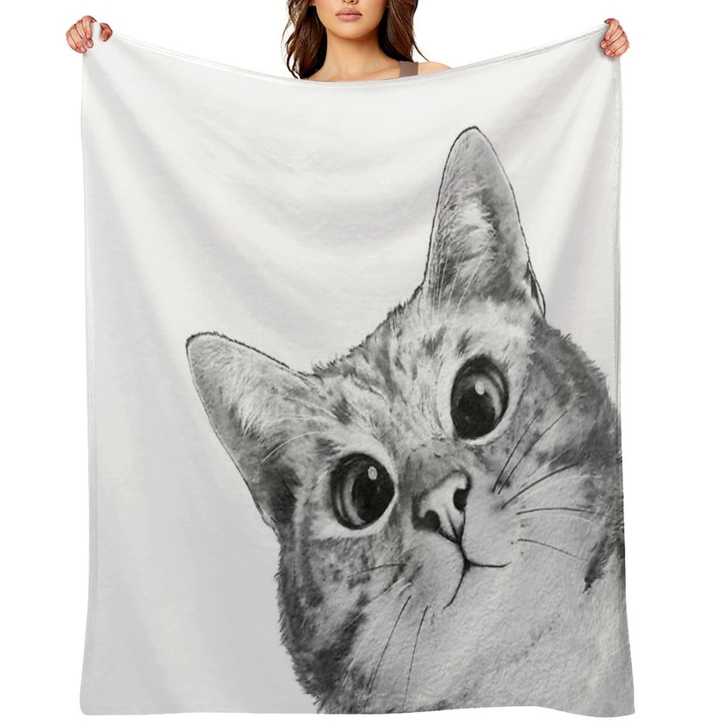 Sneaky Cat Machine-washable Throw Blanket