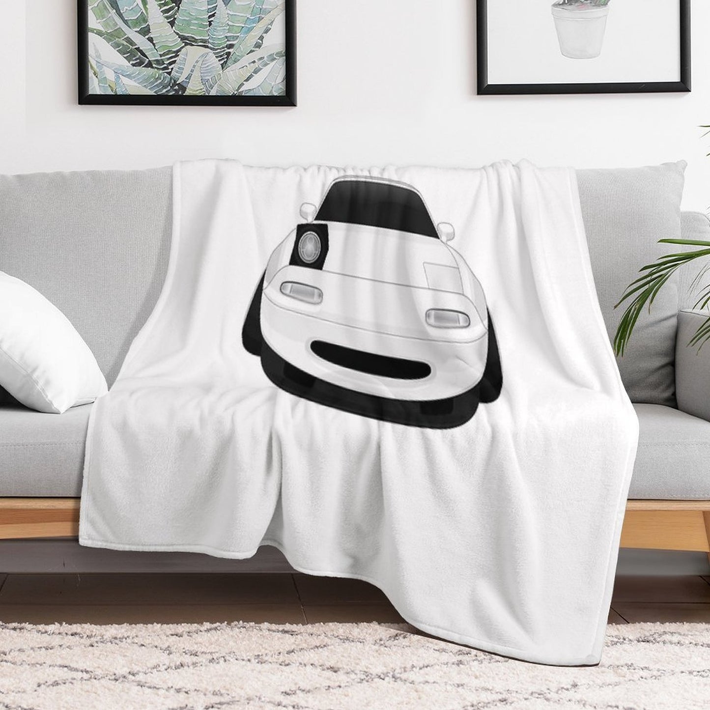 Miata Wink White Premium Throw Blanket