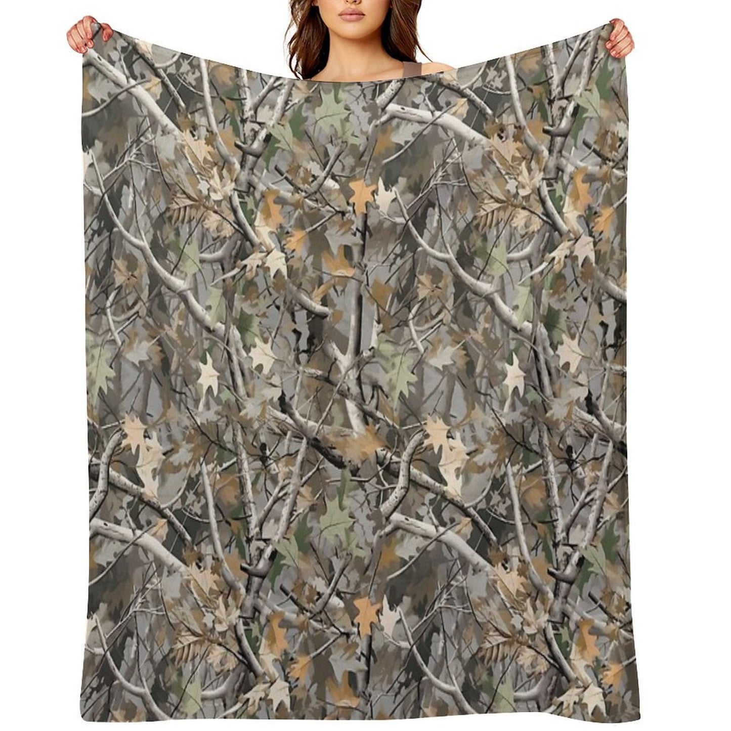 Camouflage Reel Tree Pattern Designs Versatility Throw Blanket