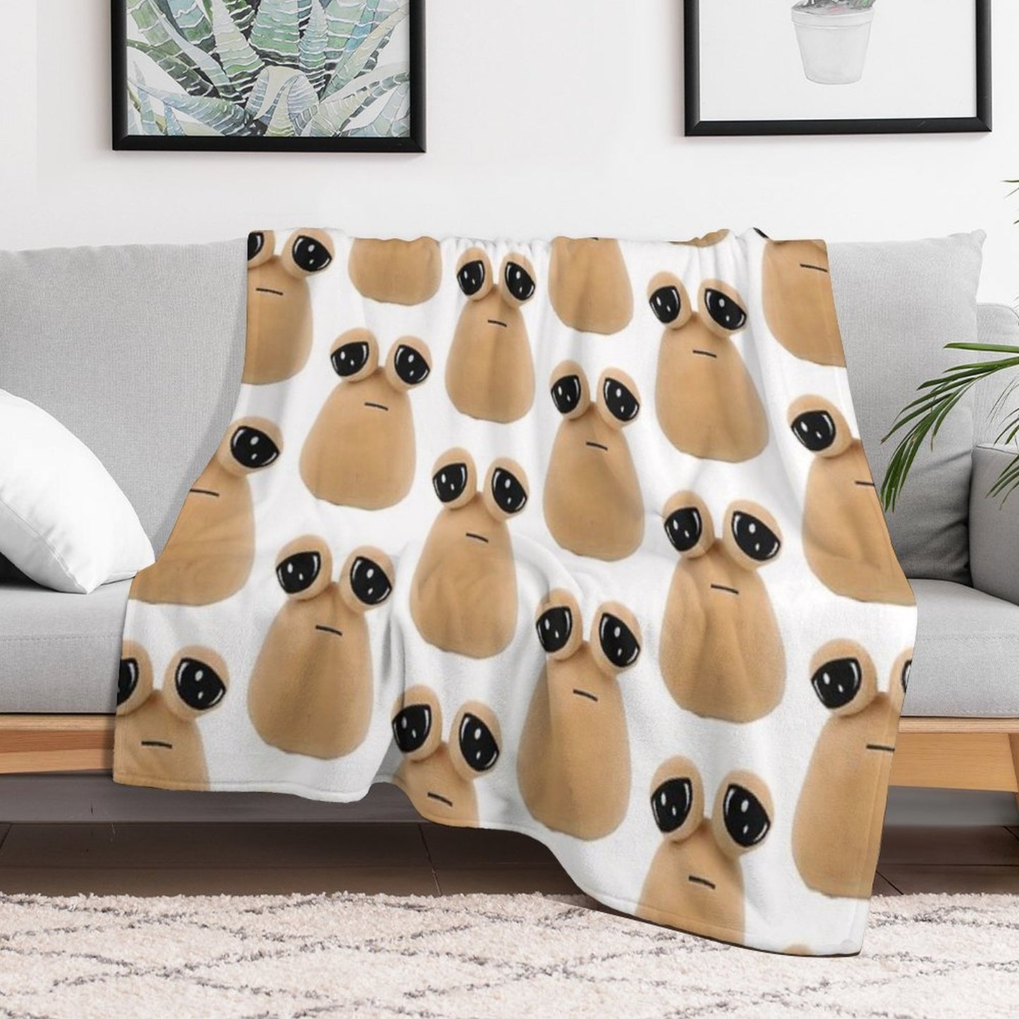 Pou Plush Lightweight Throw Blanket