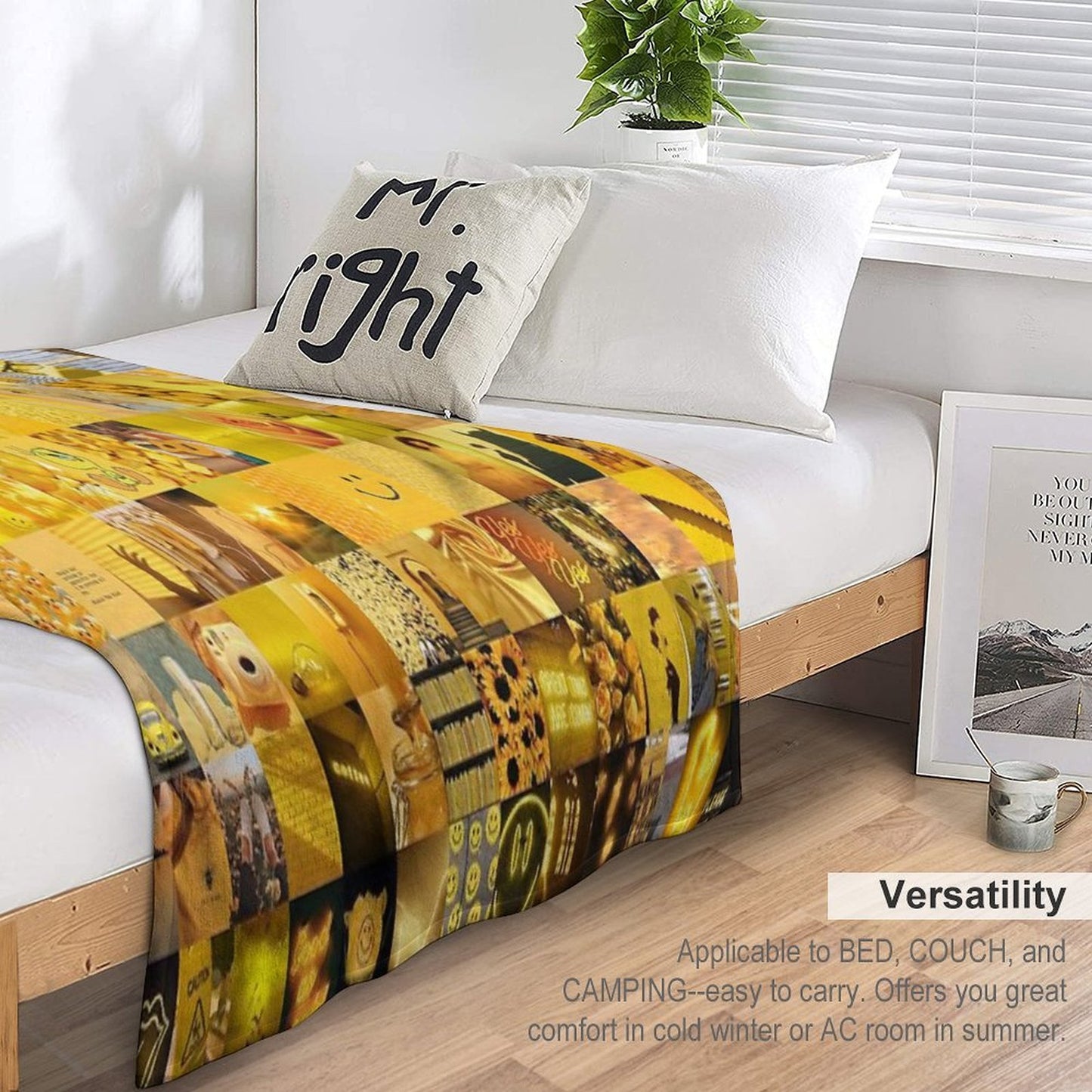Yellow Vibes Collage Multi-functional Throw Blanket