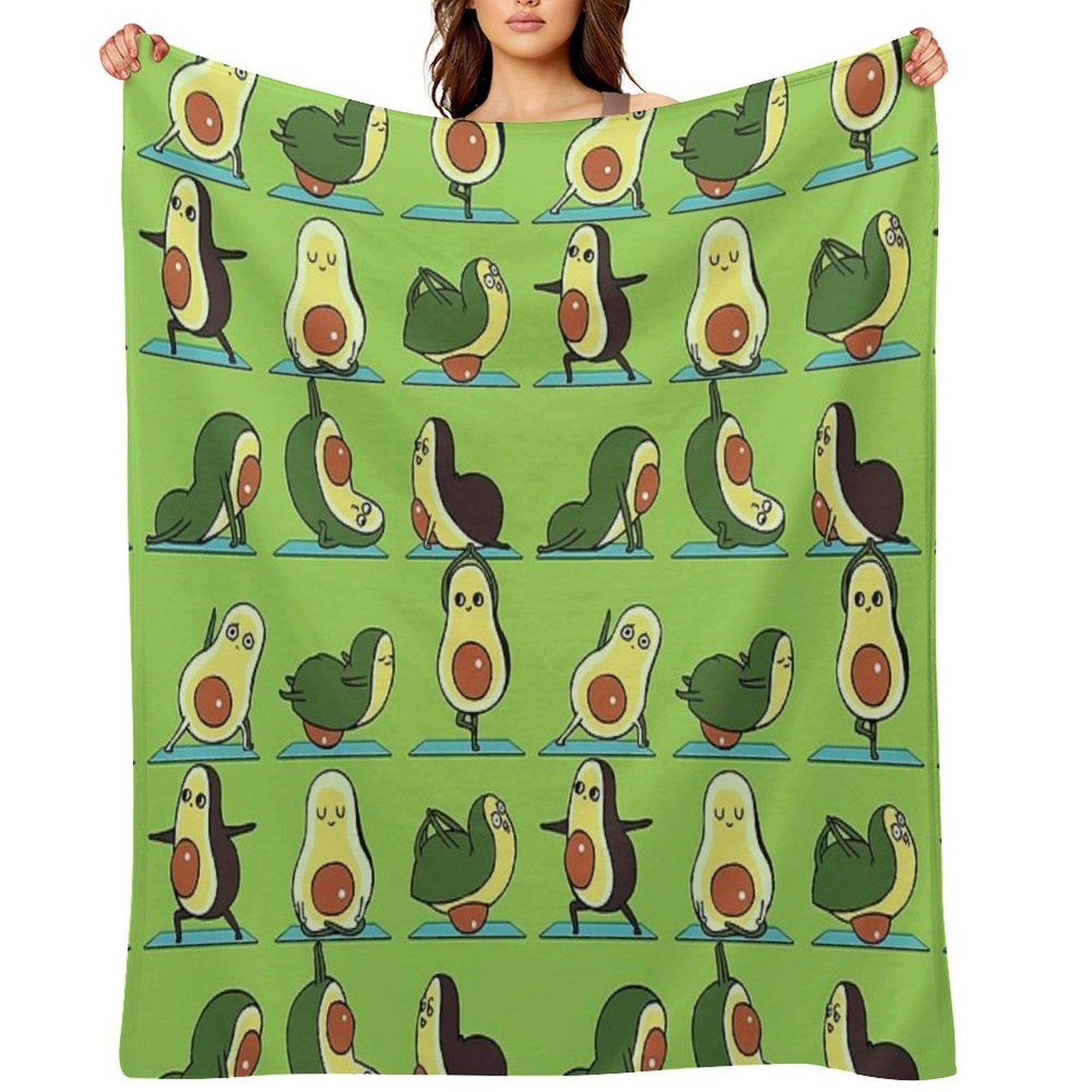 Avocado Yoga Wrinkle-free Throw Blanket