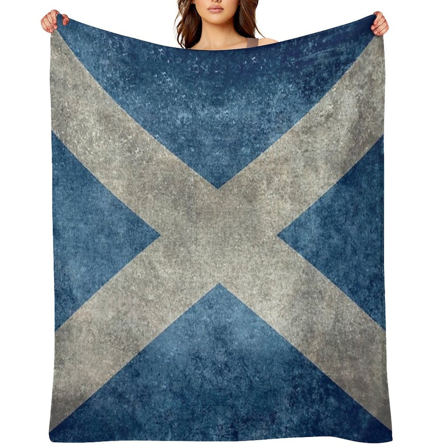 Flag of Scotland - Grungy Vintage Version Versatility Throw Blanket