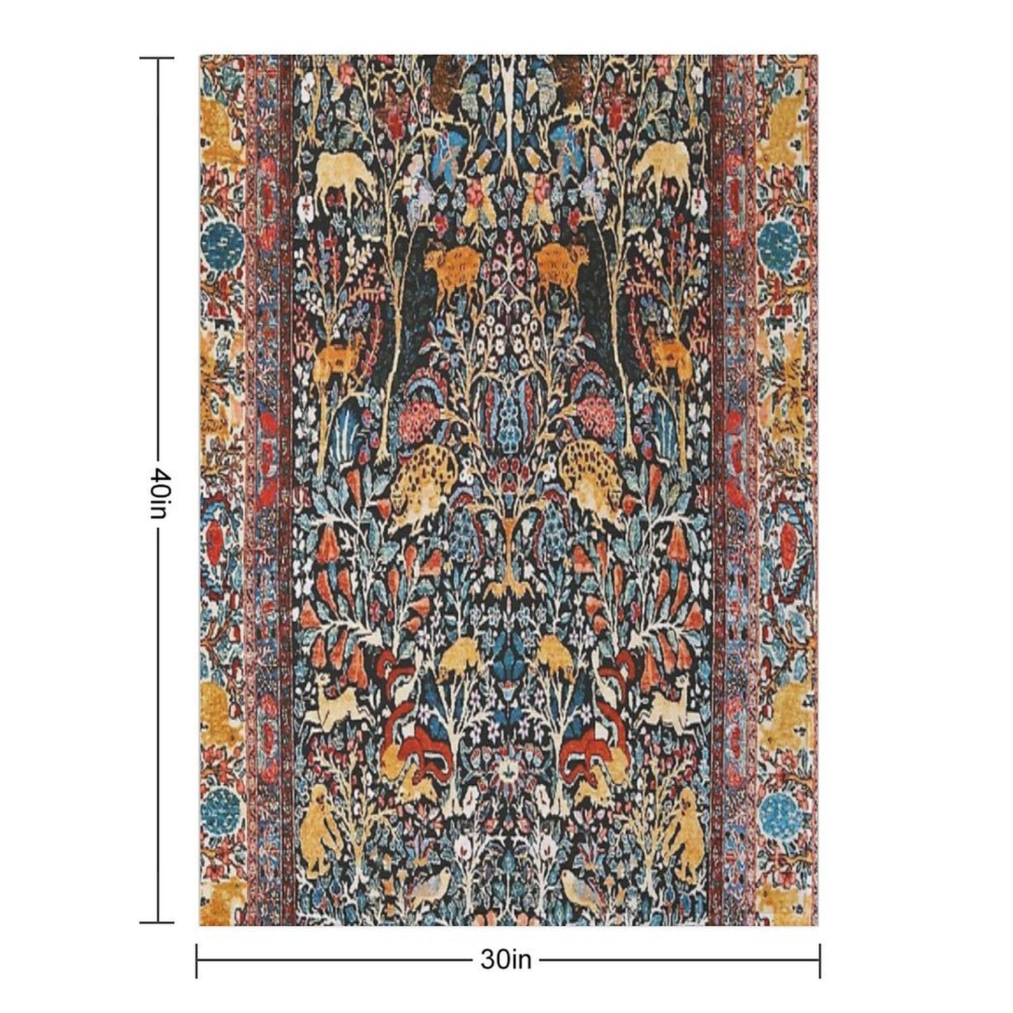 Antique Persian Carpet Print Premium Throw Blanket