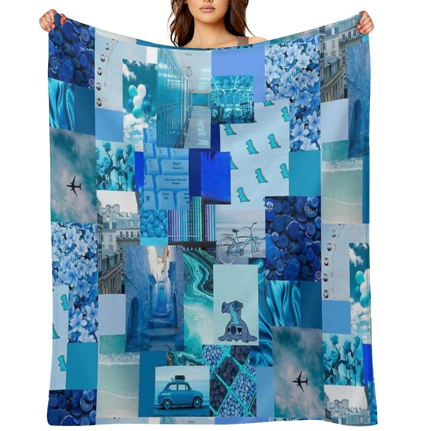 Blue Aesthetic Premium Throw Blanket