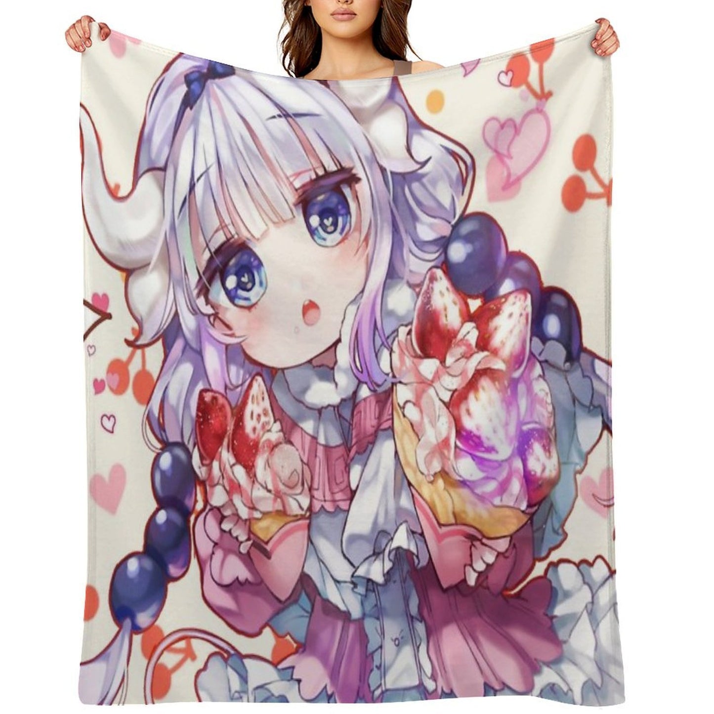 Miss Koboyashi's Dragon Maid Kanna Anti-pilling Throw Blanket