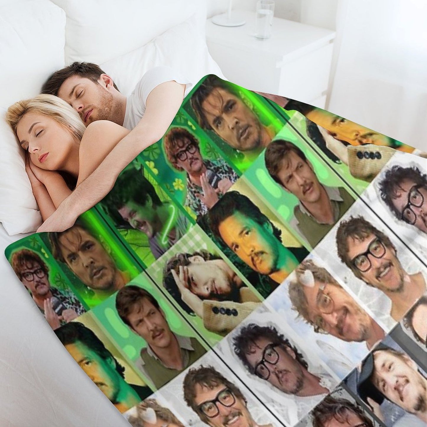 Pedro Pascal As The Aromantic Pride Flag All-season Throw Blanket