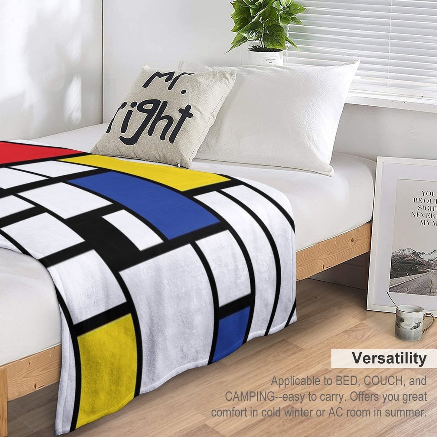 De Stijl #1 Machine-washable Throw Blanket