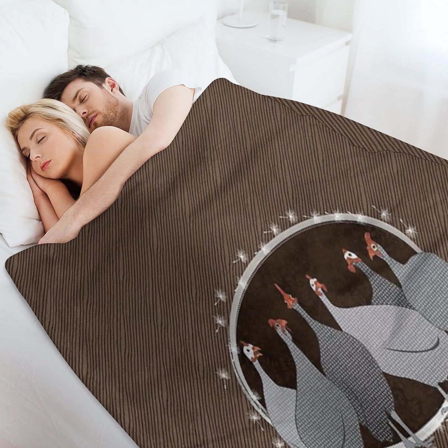 Helmeted Guineafowl Machine-washable Throw Blanket