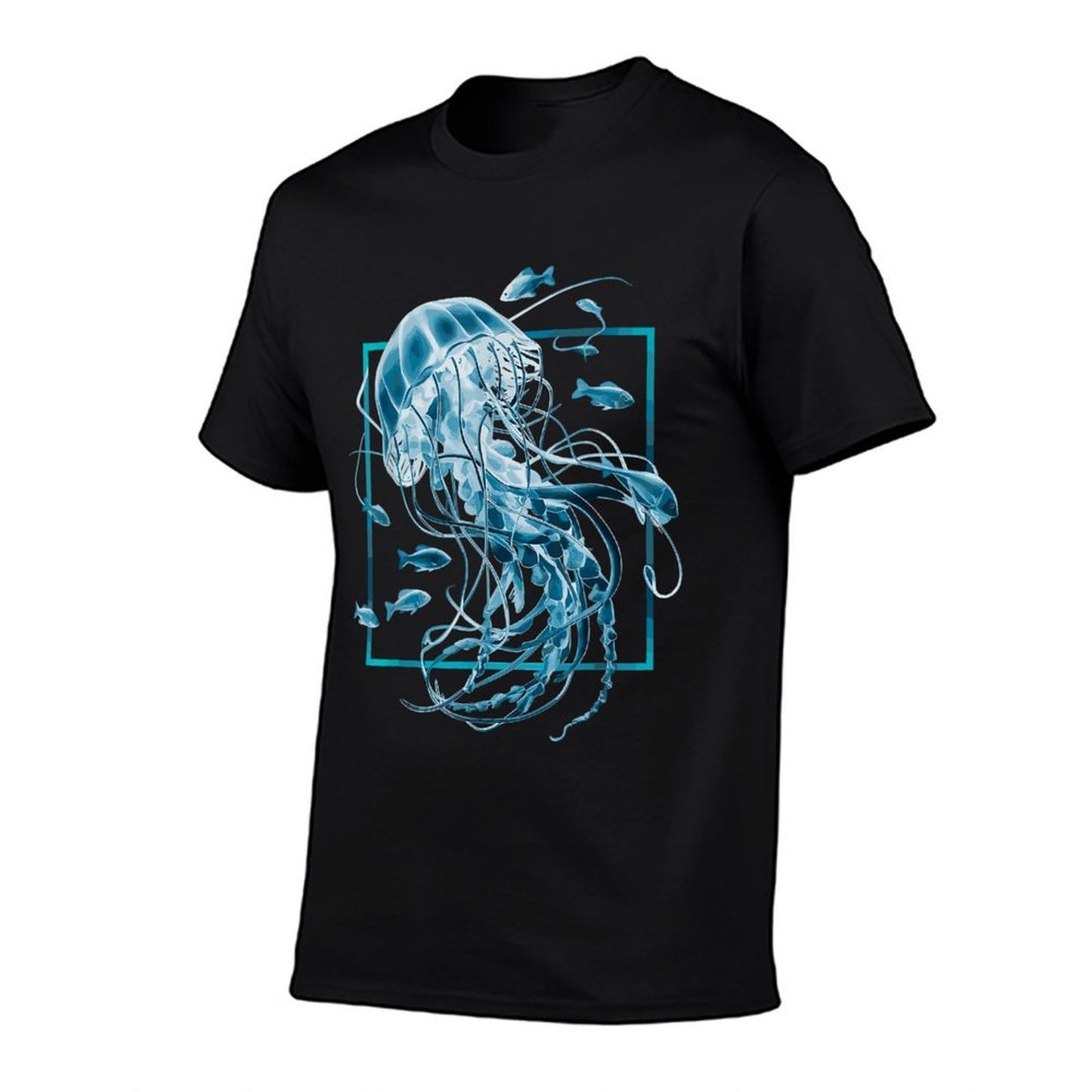 Jellyfish And Fishes in Sea Summer-ready Fabric T-Shirt