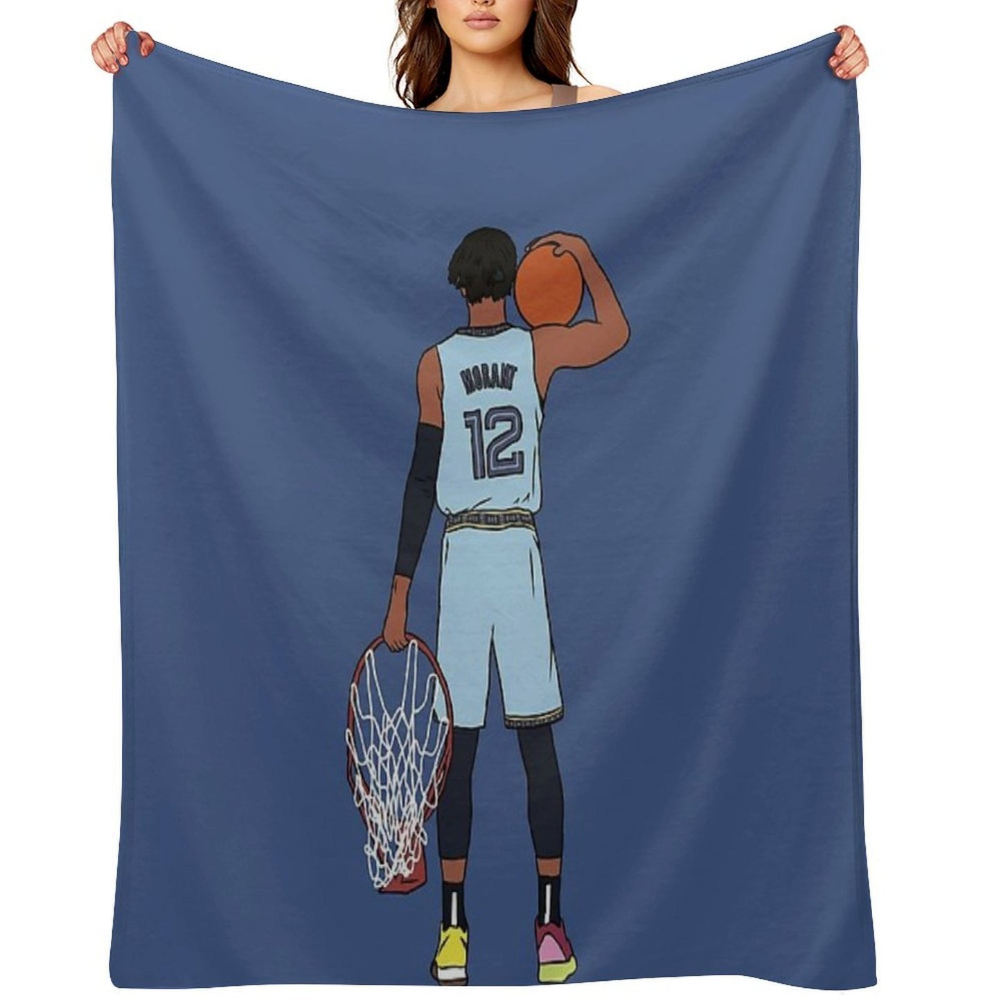 Ja Morant And The Rim All-season Throw Blanket