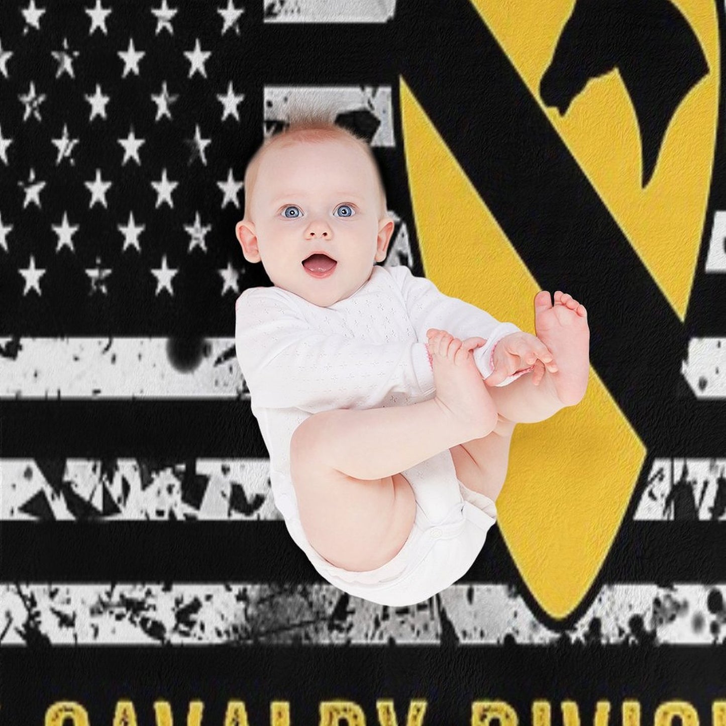 1st Cavalry Division (Distressed Flag) Gift-ready Throw Blanket