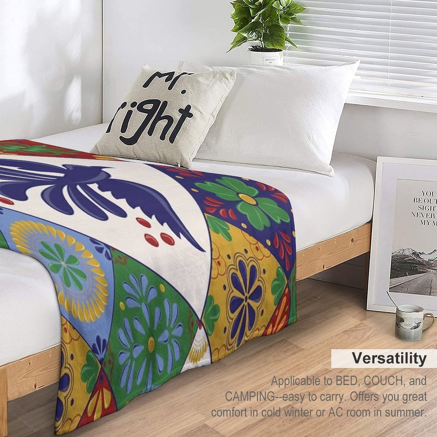 Mexican Talavera Tiles Colorful Pattern Velvety-soft Throw Blanket