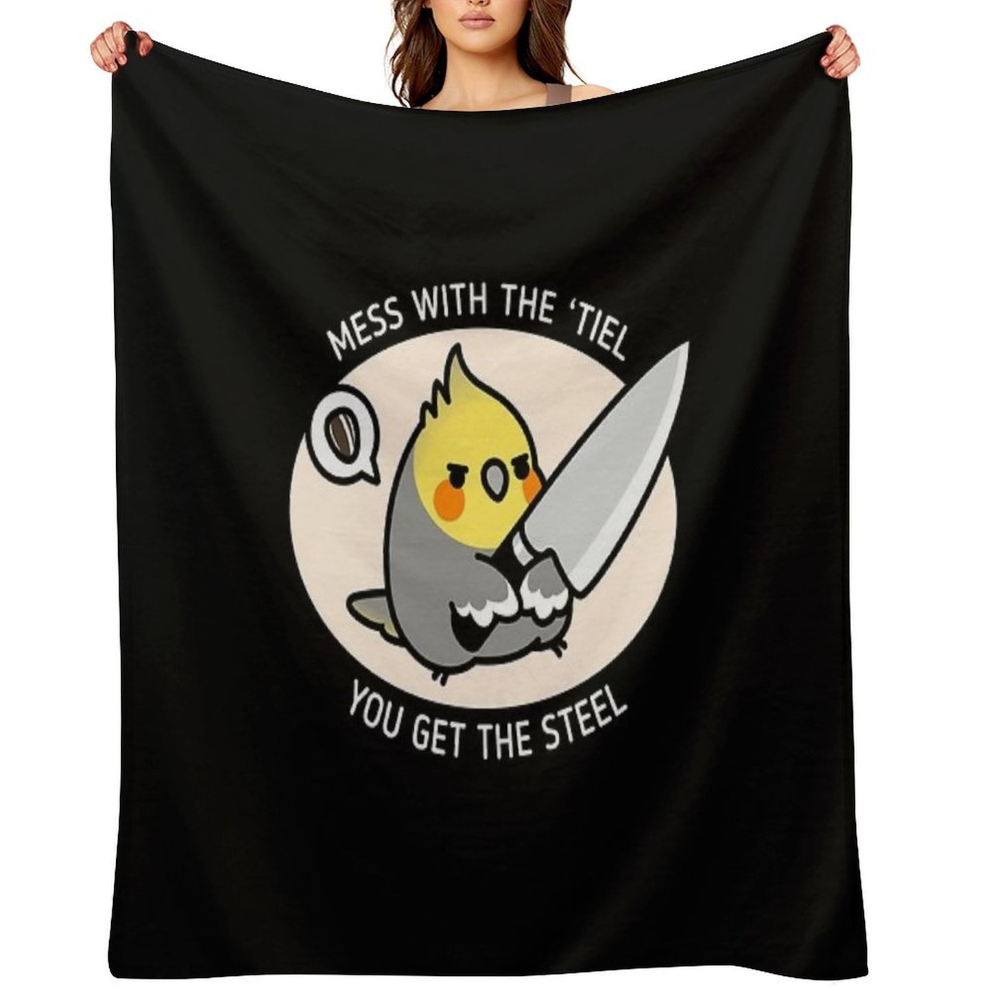 MESS WITH 'TIEL YOU GET THE STEEL All-season Throw Blanket