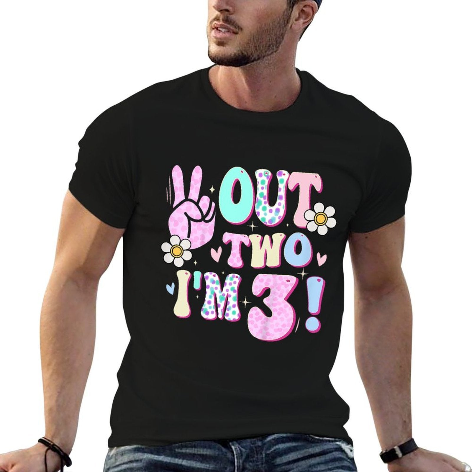 Kids Peace Out Two I'm 3 Three Year Old Girl 3rd Birthday  Affordable Price T-Shirt