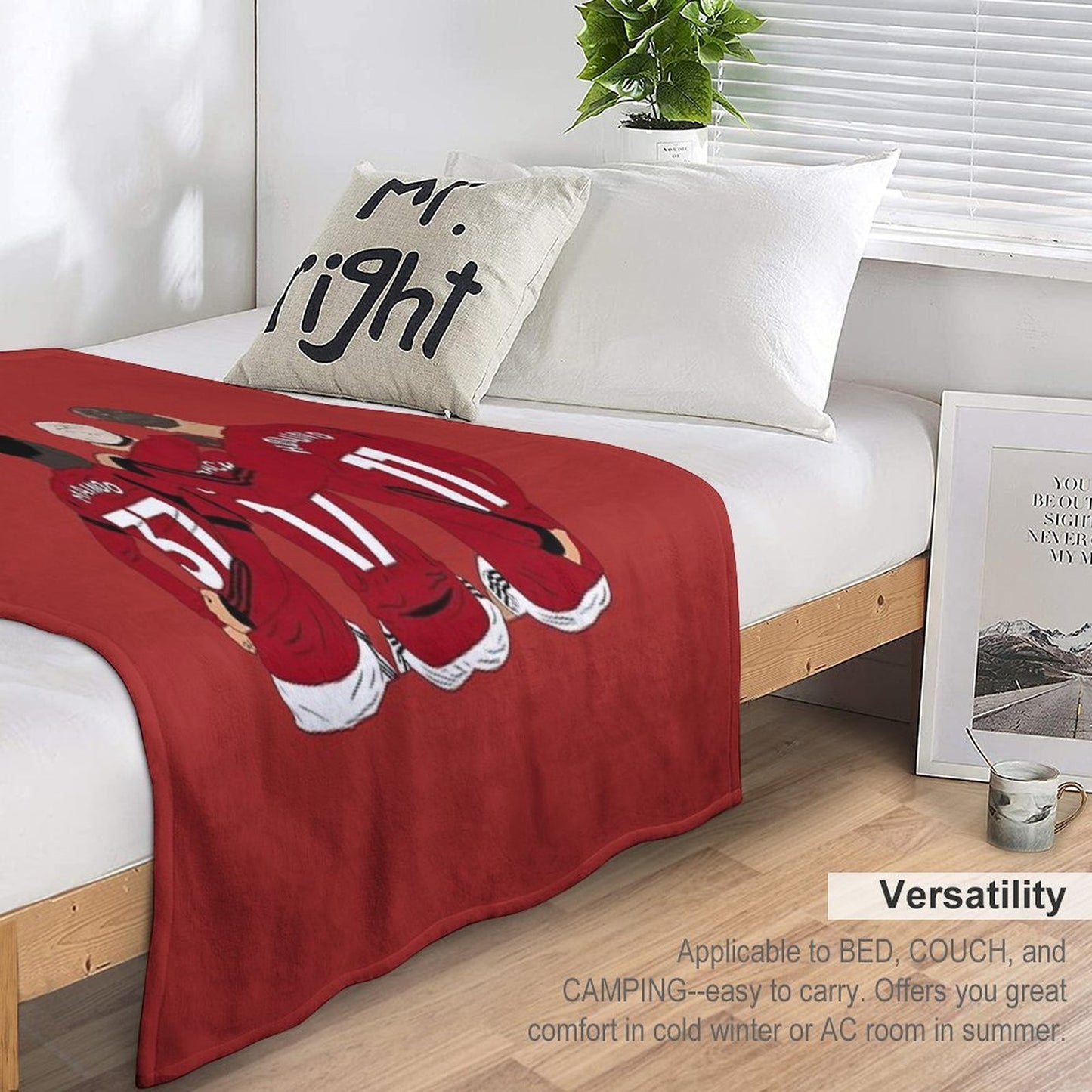 Kobbie Mainoo Alejandro Garnacho Rasmus Hojlund United Youth Trinity Minimalist Anti-pilling Throw Blanket
