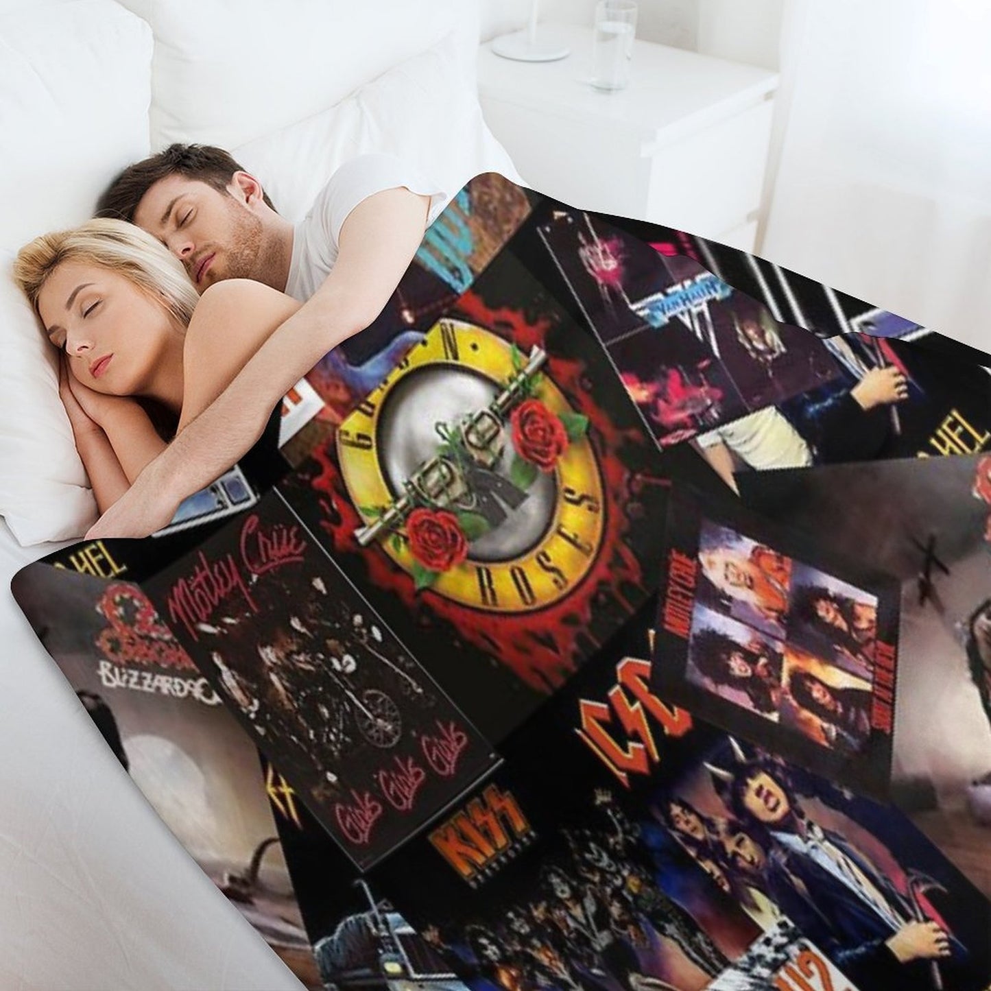 1980s Rock Bands Collage Multi-functional Throw Blanket