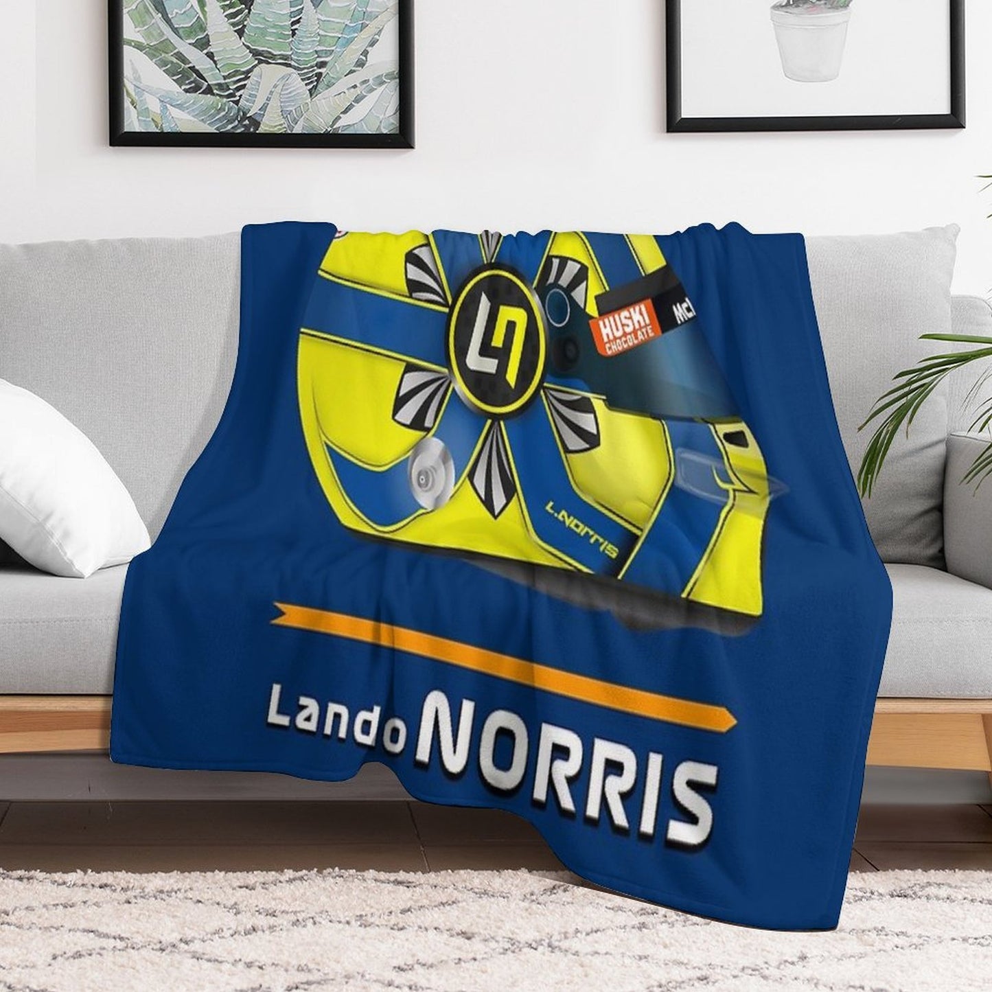 Lando Norris Helmet 2020 Graphic Comfort Throw Blanket