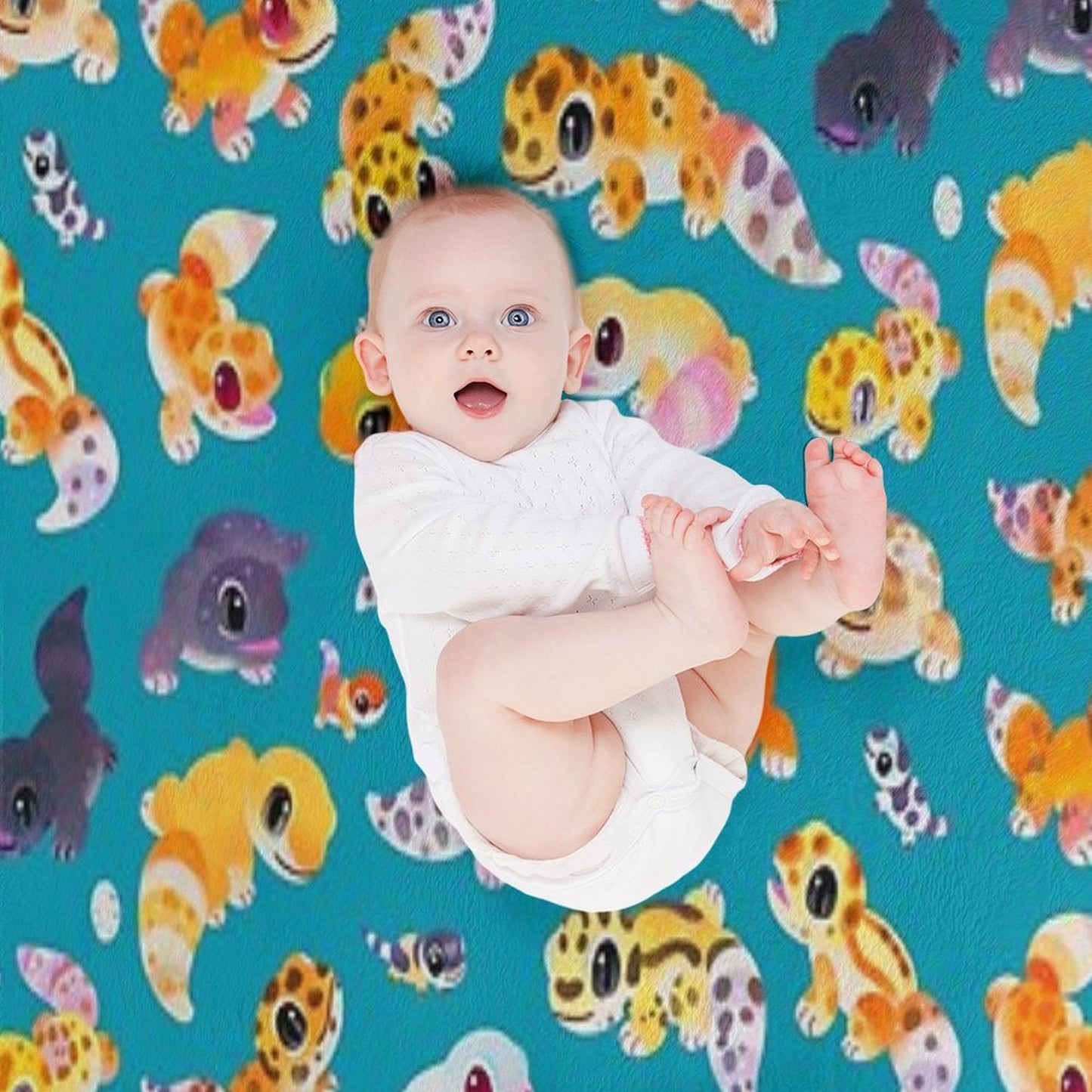 Leopard Gecko - Green Anti-pilling Throw Blanket