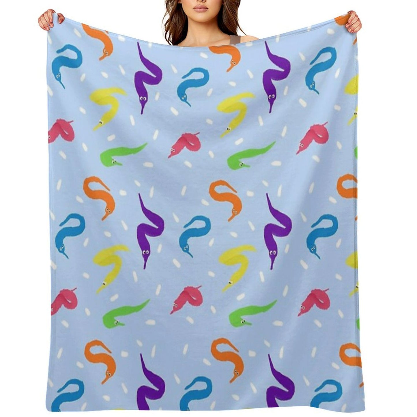 Worm on A String Babey! Eco-conscious Throw Blanket