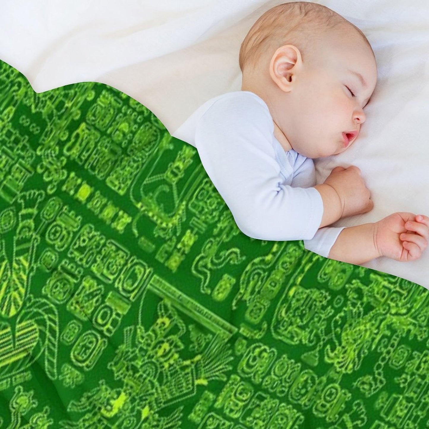 Mayan Spring GREEN All-season Throw Blanket