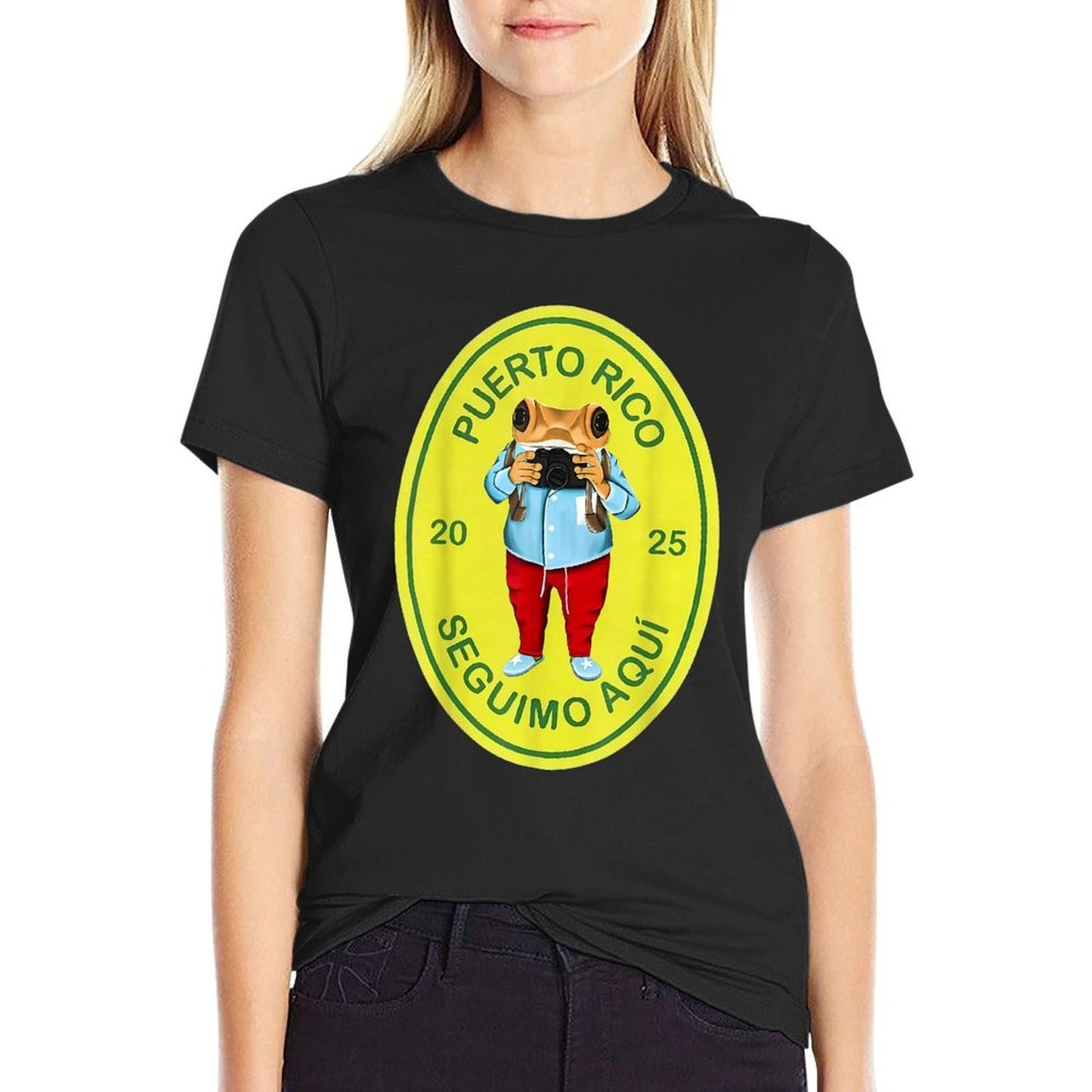 Graphic Funny Frog Retro Deb Tirar Unisex Adults Puerto Rico Frog Concho Retro 2025 Black Small Affordable Price T-Shirt