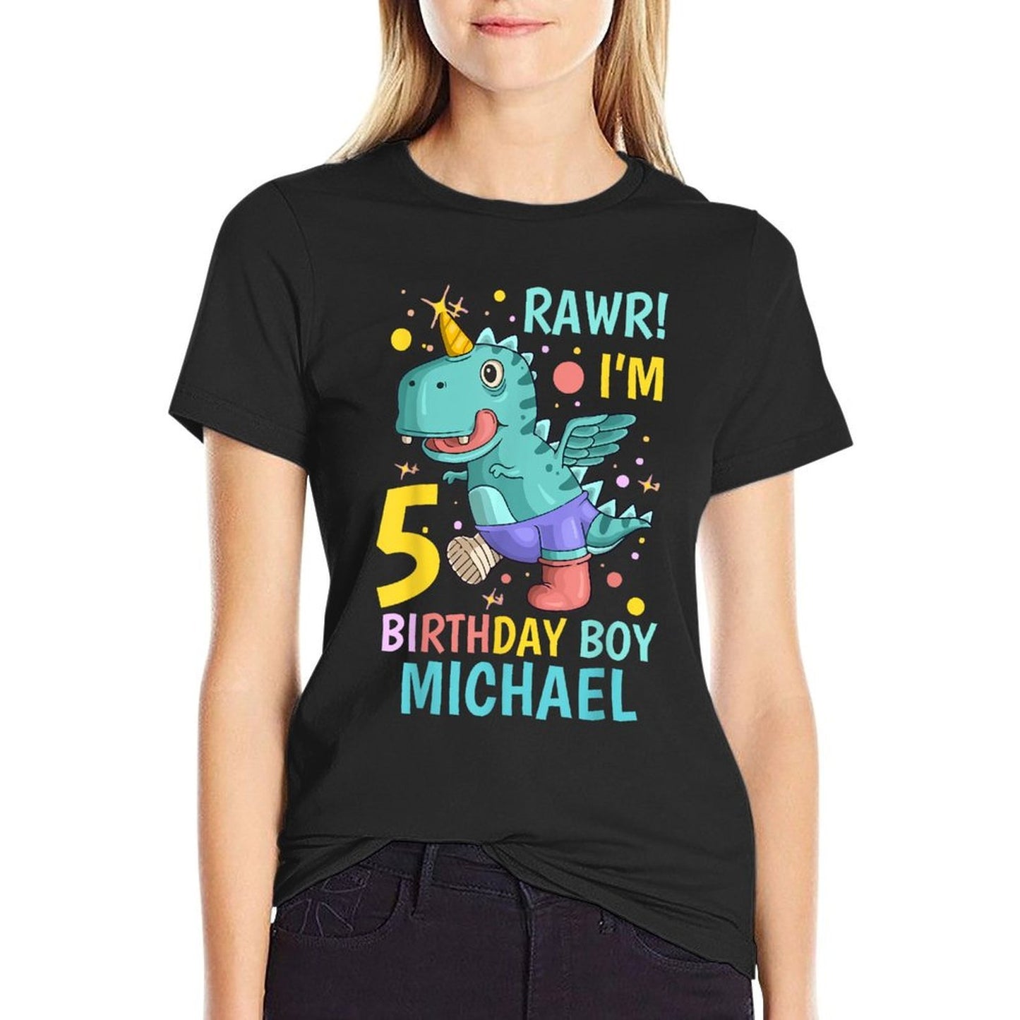 Michael 5th Birthday 5 Year Old Boy Stretchy T-Shirt