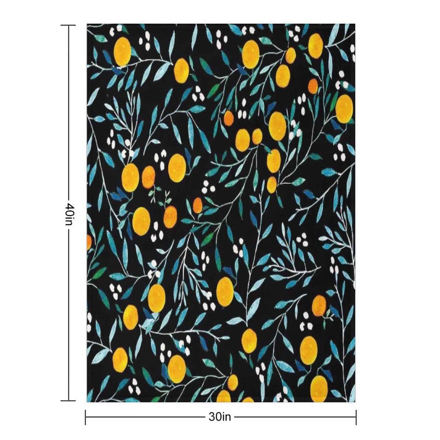 Oranges on Black Multi-functional Throw Blanket