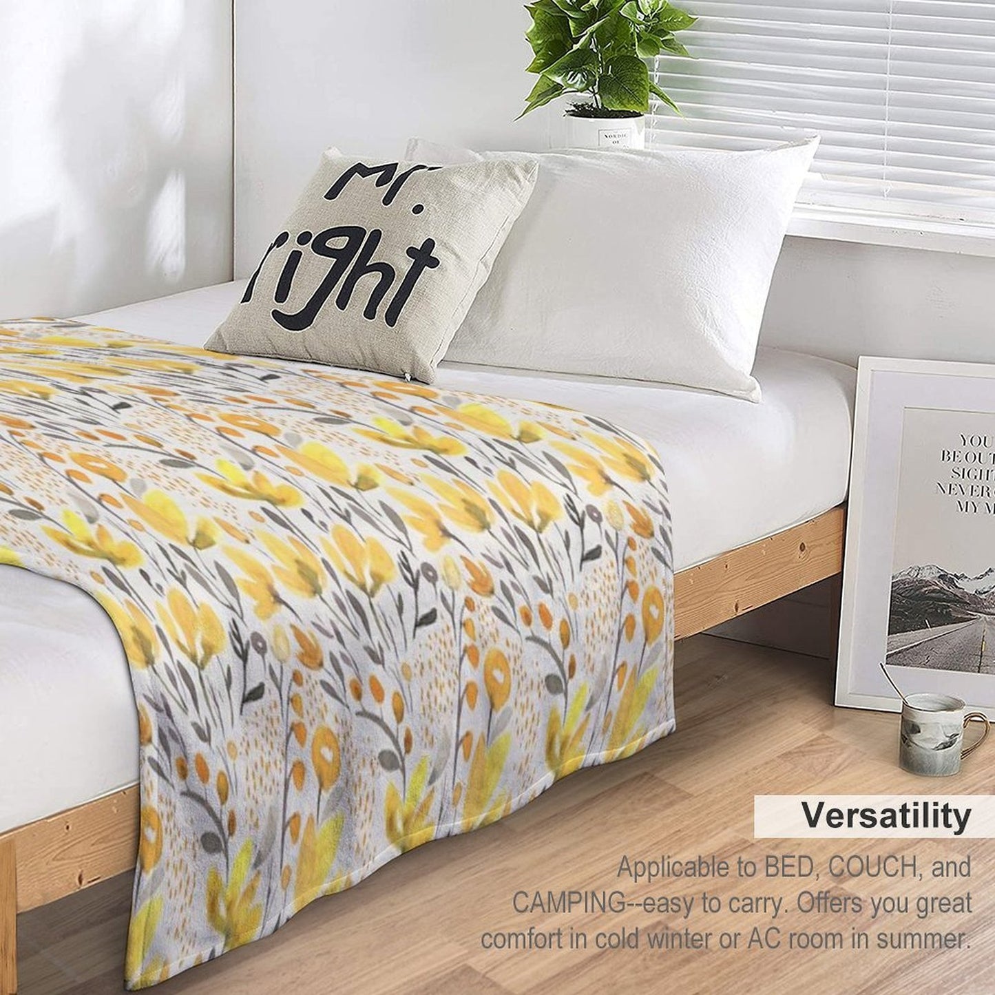 Yellow Field All-season Throw Blanket