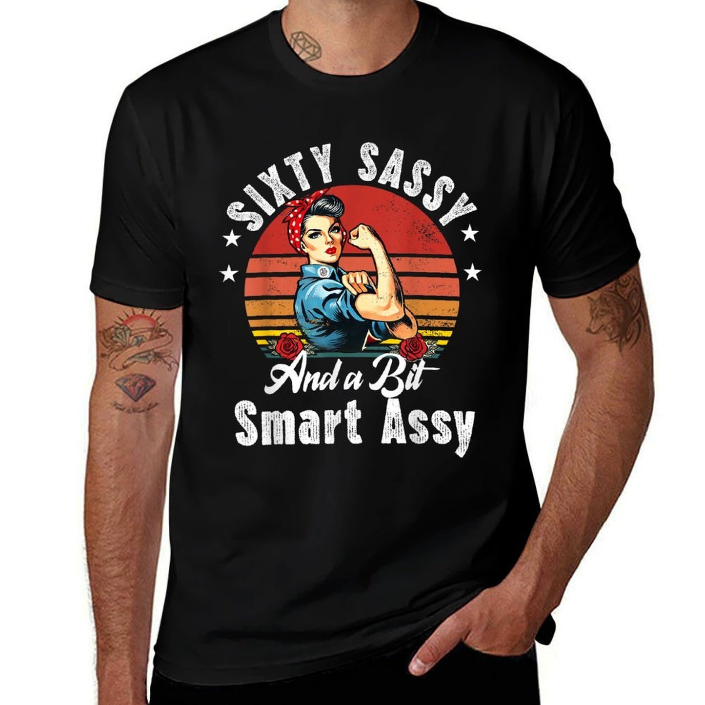 Sixty Sassy And A Bit Smart Assy 60th Birthday Women Mom Tagless Design T-Shirt
