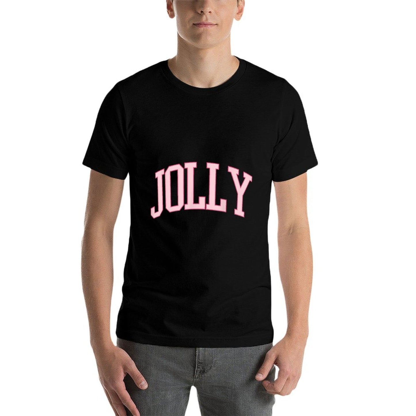 Preppy Cute Christmas Pink Jolly Wrinkle-resistant T-Shirt