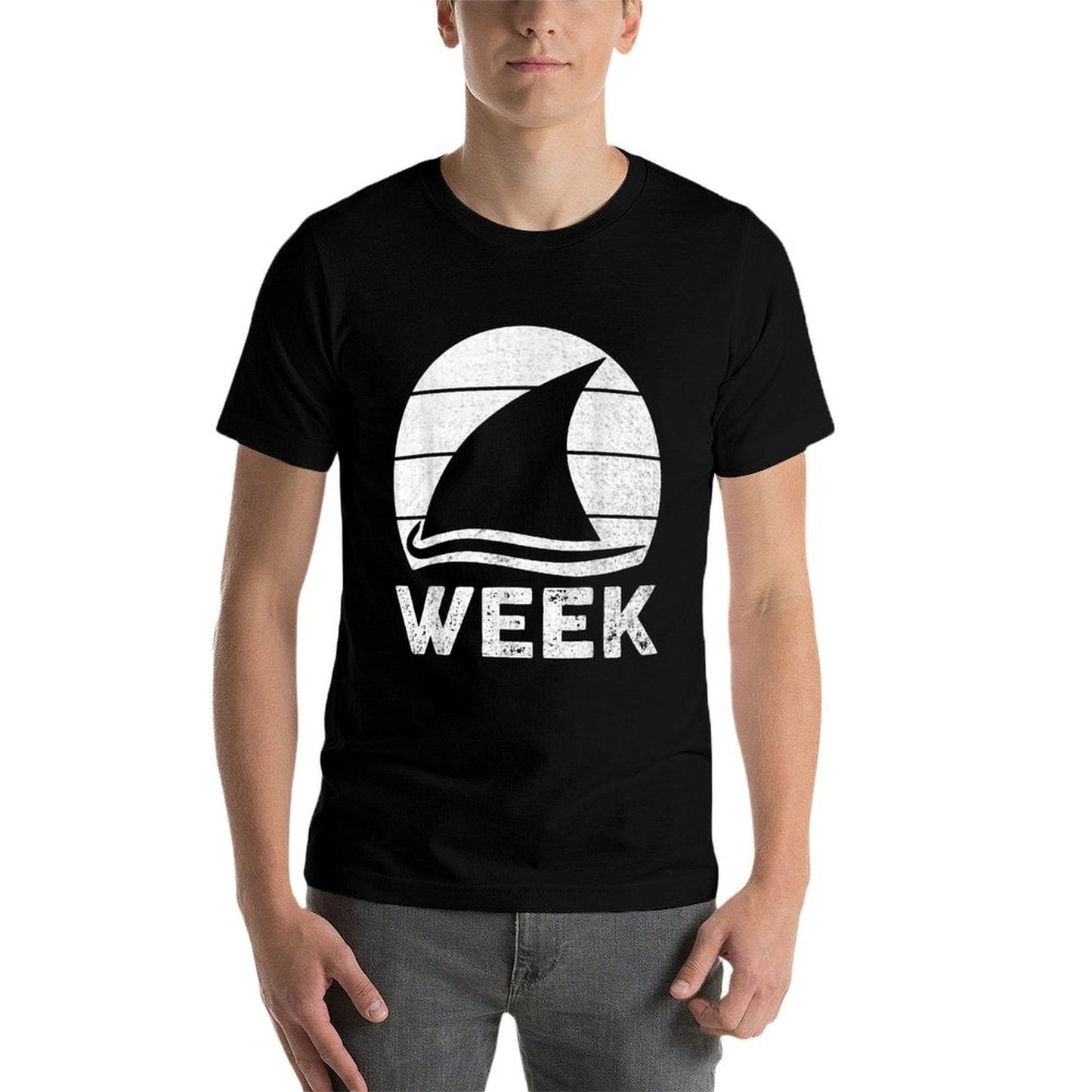 2025 Week Retro Shark Fin Lover Sea Ocean Animal Summer Trip Affordable Price T-Shirt