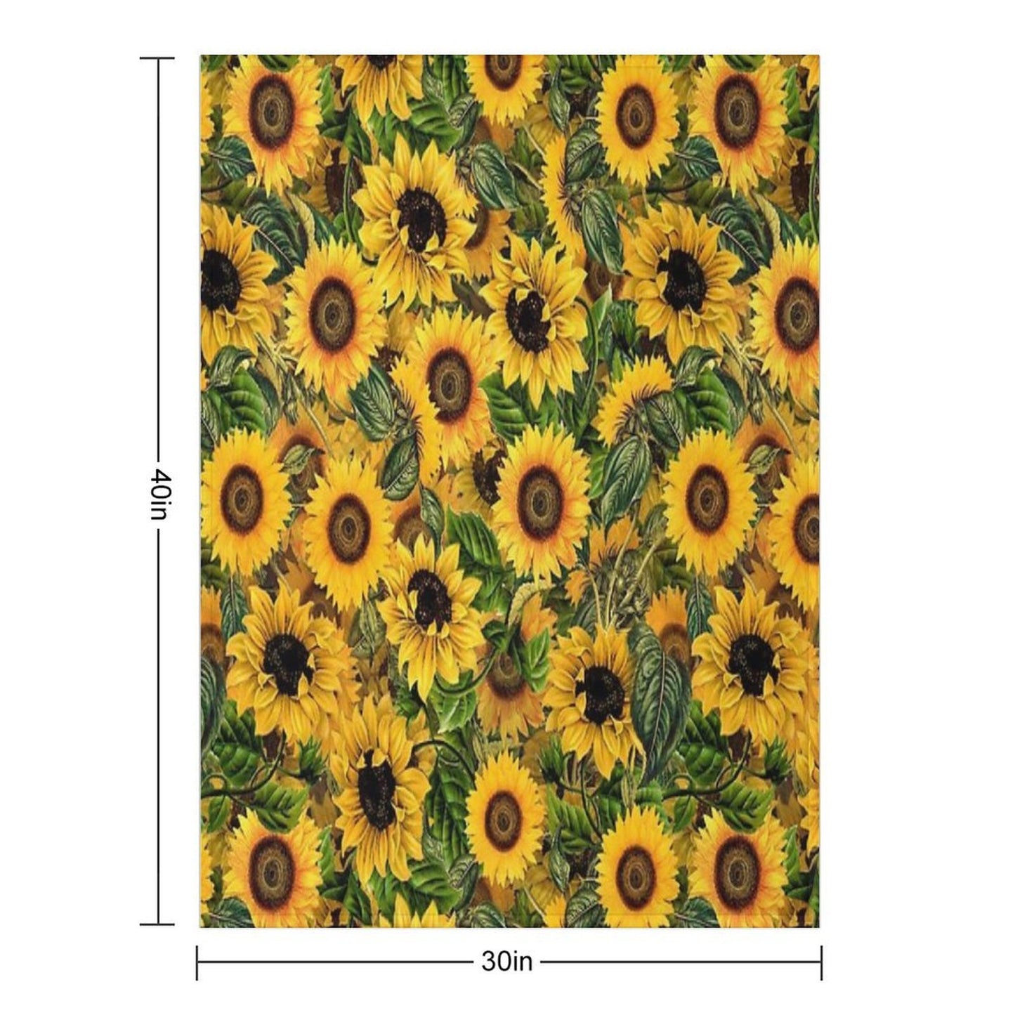 Vintage Sunflowers Pattern Nightgarden Plush Throw Blanket