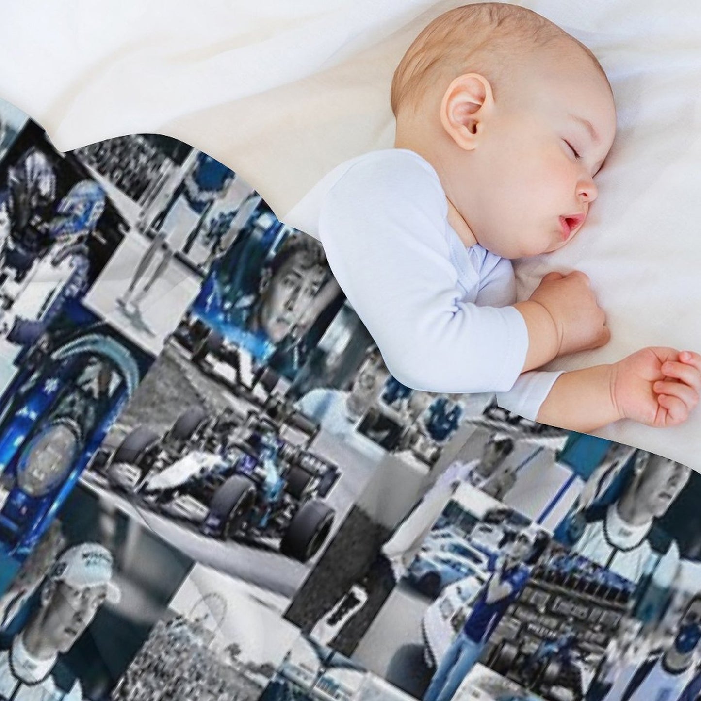 George Russle Williams Racing Collage Machine-washable Throw Blanket