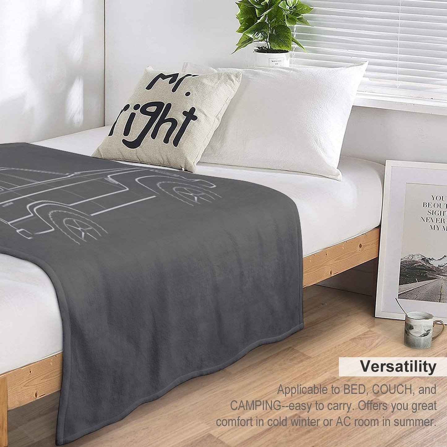 1983 Toyota Land Cruiser 60 Series - Profile Stencil, White Eco-conscious Throw Blanket