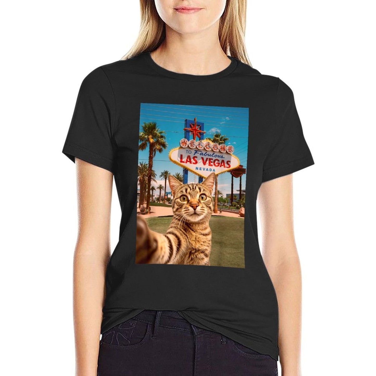 Funny Cat Selfie Las Vegas Classic T-Shirt