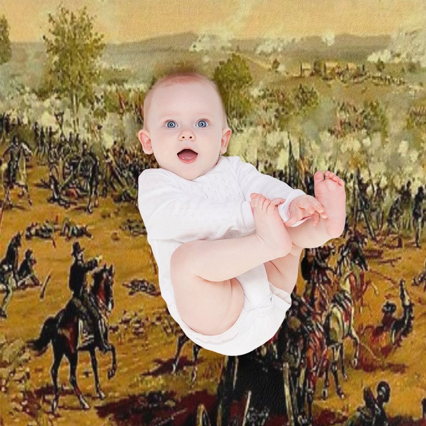 BATTLE OF GETTYSBURG Vintage U.S. Civil War Painting Print Lightweight Throw Blanket