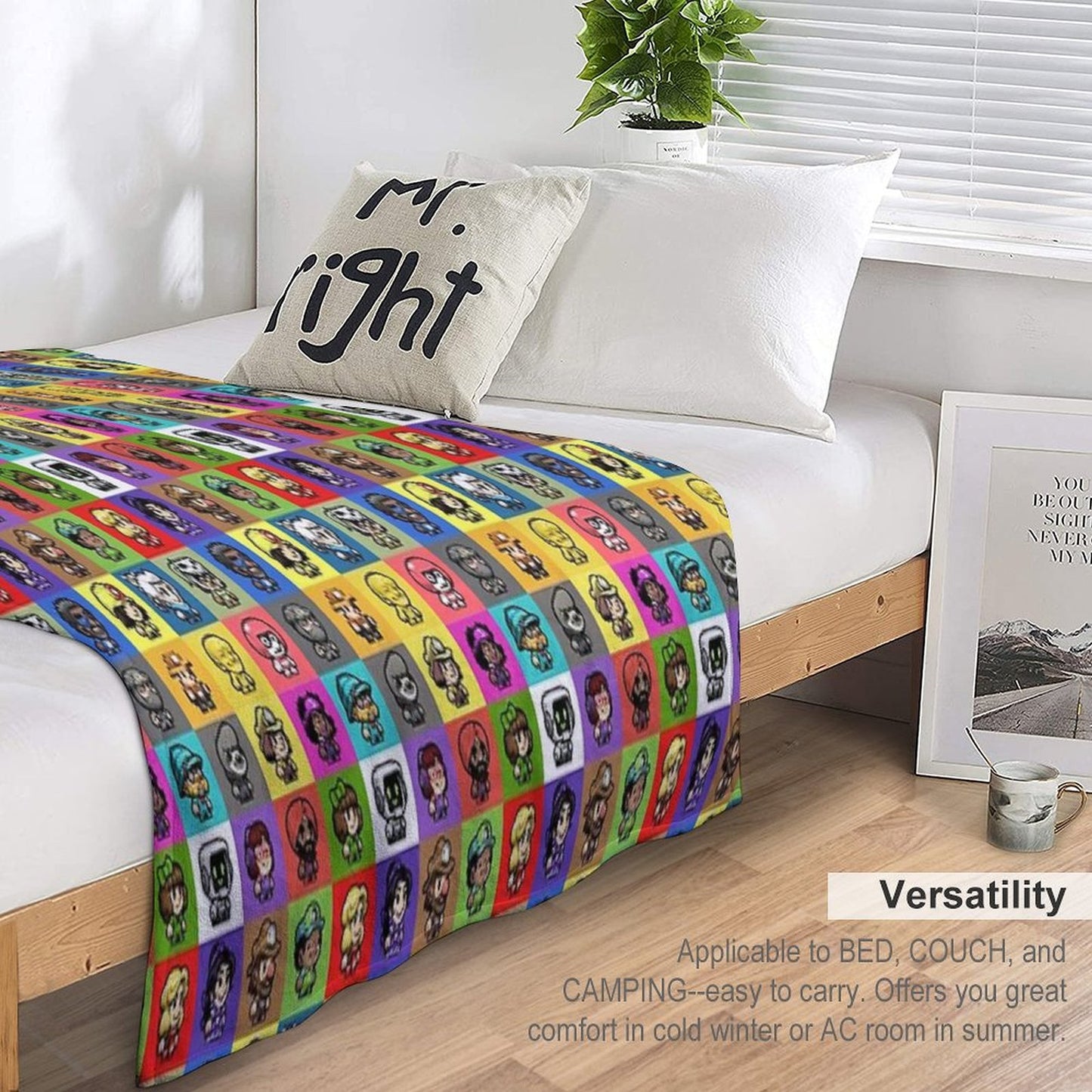 Spelunky 2 Player Characters Pattern Comfort Throw Blanket