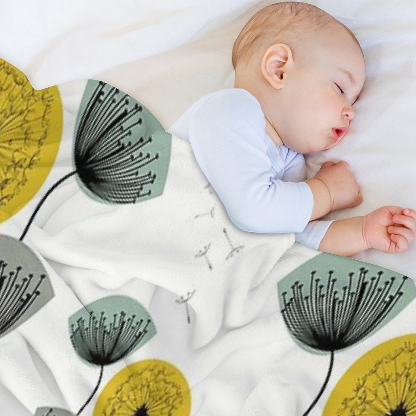 Mid Century Dandelions Wrinkle-free Throw Blanket