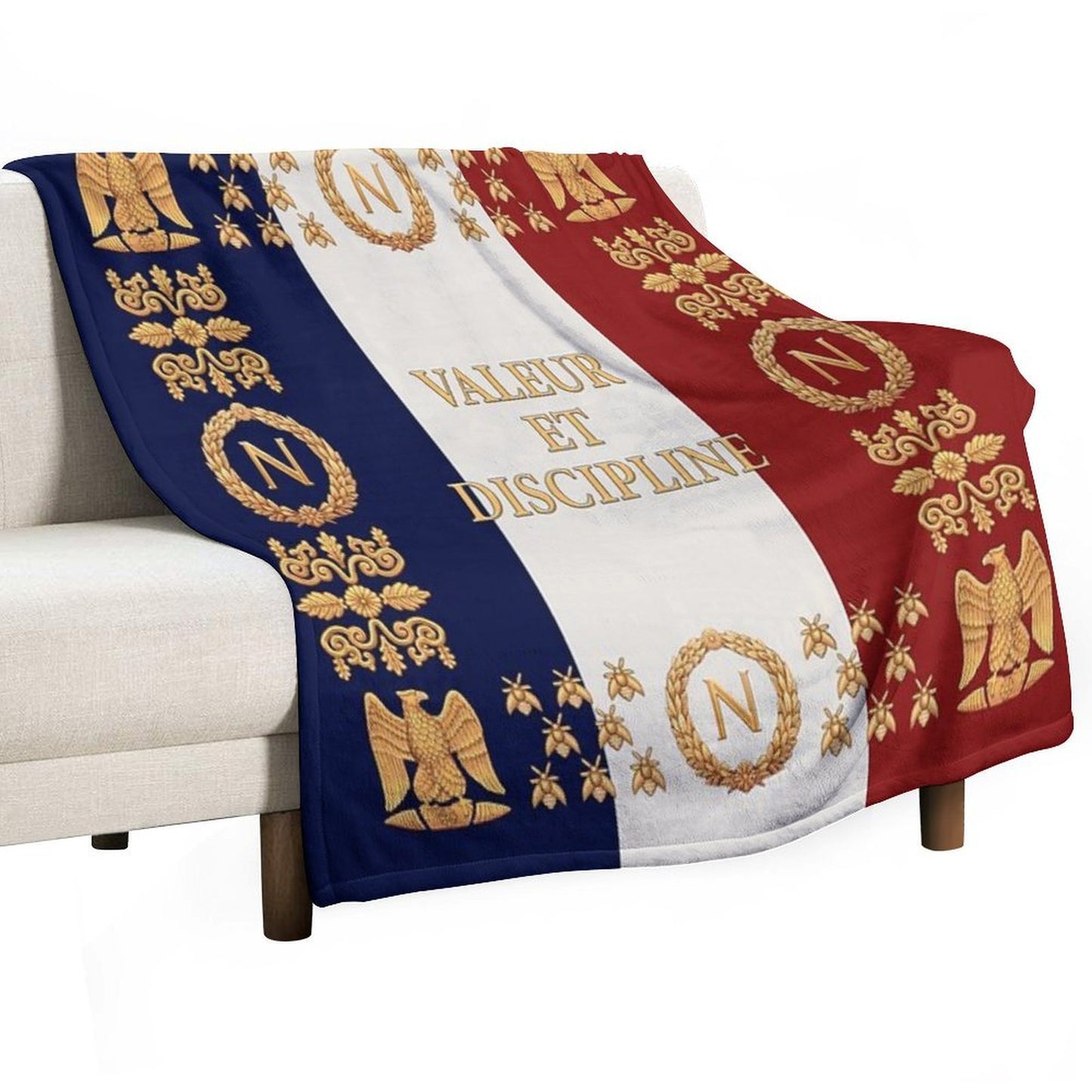 Napoleonic French Regimental Flag Valeur Et Discipline Lightweight Throw Blanket