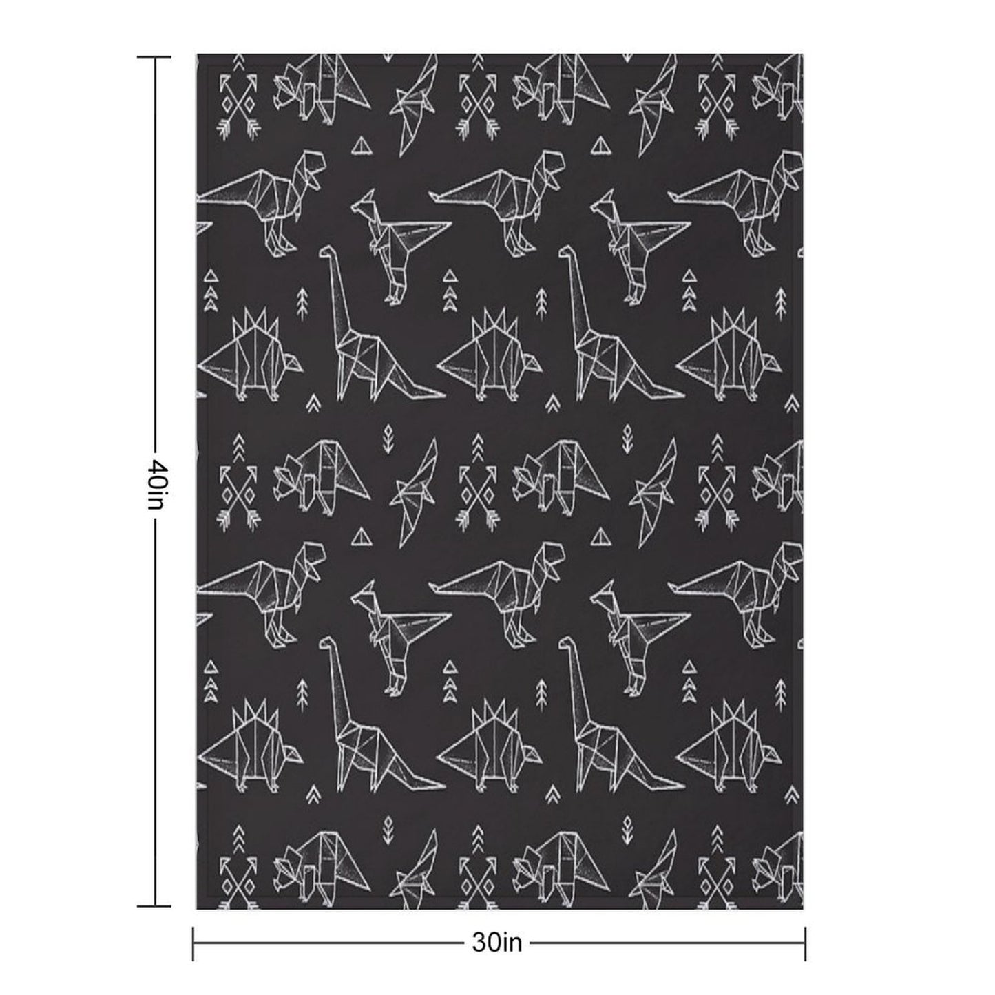 Black And White Origami Dinosaurs Multi-functional Throw Blanket