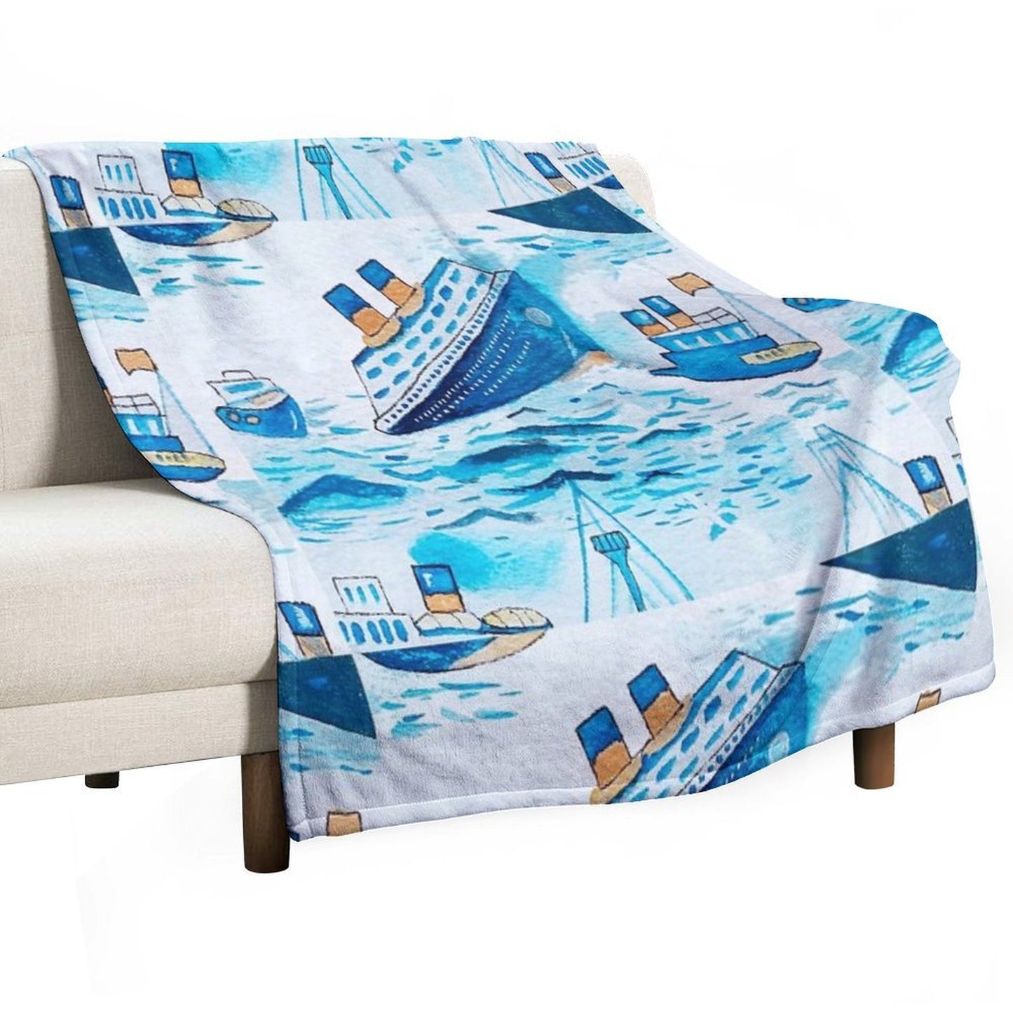 Ferry Boats Scrub Cap Anti-pilling Throw Blanket