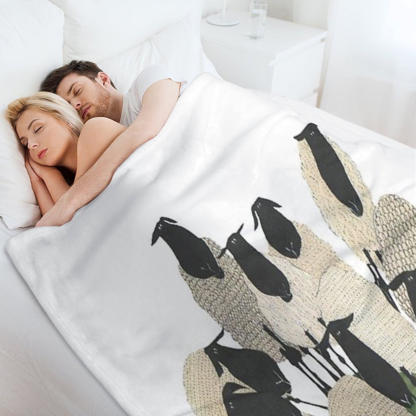 Sheep on The Hill Shrink-resistant Throw Blanket